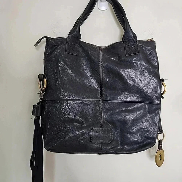 Fossil Modern Cargo Black Soft Leather Bag - Picture 7 of 10
